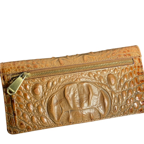 Brahmin Tan Ady Crocodile Embossed card /checkbook holder - Picture 6 of 6